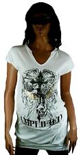 AMPLIFIED SAINT & SINNER Gothic Cross Skull Rock Star Tunika T-Shirt Kleid g.M