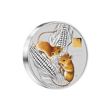 Lunar 3 - Perth Mint - Silbermünze 1kg - Jahr Der Maus 2020 - Privy Mark Gold