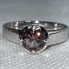 925 Silber Ring mit braunen