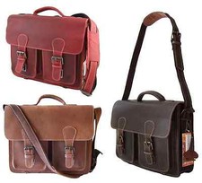 GreenBurry Aktentasche 38*29*14 cm Büffel-Leder Lehrer-Tasche Aktenmappe 1000