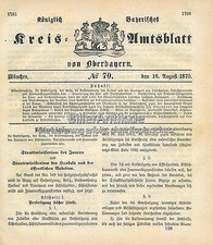 Nummer 70 Schießpulver Baumwolle Feuerwerk Bayern Bayerisches Amtsblatt 070