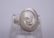 Edler Ring Damen 925 Sterlingsilber gebürstet matt Spirale Ewigkeit Rg 56/16