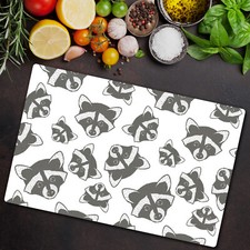 Glas Schneidebrett Herdabdeckplatten Schneideplatten 80x52 Waschbären Tier