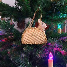 Süßer Chihuahua in Tasche Baumschmuck Anhänger Geschenk Geburtstag Deko NEU