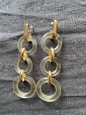 ZARA lange Ohrringe transparent gold Modeschmuck costume jewellery Trinny