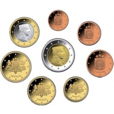 Kursmünze Lettland  10 Cent bis 1 Euro Prägejahr 2014 (Umlaufmünze)