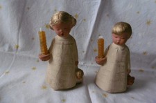 Set original Singer Engel Jullar beige creme mit Teddy +  Puppe Kerzenhalt 14 cm