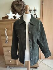 Leder Jacke Lederjacke Wildleder Leder Hemd dunkelgrün Business-Style zeitlos