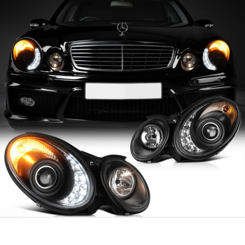 Led scheinwerfer set - set, chrom