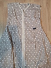 ** ALVI Sommerschlafsack Molton Gr 110 SCHLAFSACK Grau Weiß STERNE 0,5 TOG **