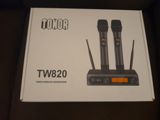 TONOR TW820 Funkmikrofon Set UHF Dual 60m für Karaoke DJ Hochzeit Kirche EVENTS