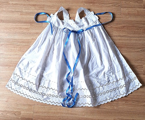 Taufkleid baumwolle weiß mit - taufkleid,