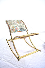 Wunderschöner nostalgischer Fußschaukel Fußhocker Klapphocker Fußstütze Metall