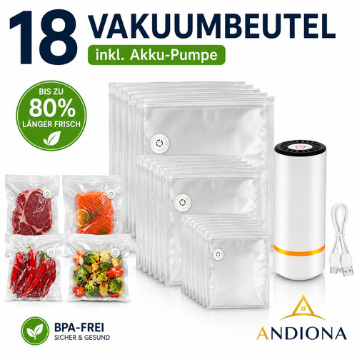 Vakuumbeutel set akku pumpe - vakuumbeutel, akku-pumpe