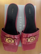 Versace Medusa Pantoletten Damen Pink EU Größe 38 Leder Sandalen Gebraucht