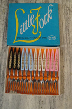12x Little Fork Cocktailgabel Partygabel 60er Jahre Vintage
