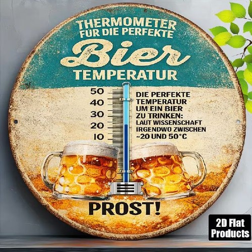 Blechschild rund thermometer - rund,