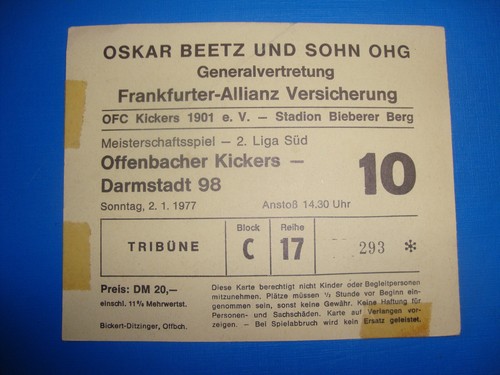 Ticket ofc kickers - 76/77,