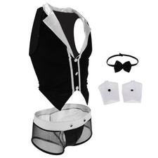 4 Pcs Männer Kellner Kostüm