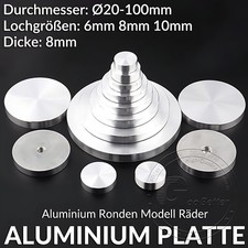 Aluminium Ronden Modell Räder Ø20mm-100mm Blank Aluminium Scheibe Rund Platte