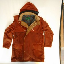 MitzenHead Irl. Wachsmantel braun lang Baumw. regenfest winddicht Zust. Top