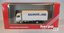Herpa 1/87 Nr. 144223 Mercedes Benz 814 LKW Pritsche/Plane Bahntrans OVP #3816