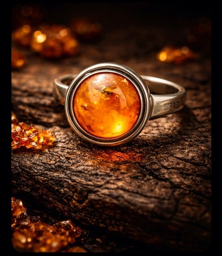 Bernstein ring 925 silber - bernstein,