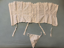 Edel Straps Corsage mit String SHIRLY of HOLLYWOOD NP US$ 99.- Weiß  40-42 L-XL