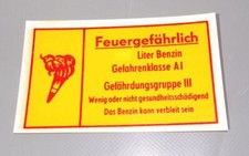 DDR Abziehbild Feuergewährlich Kanister Kfz Barkas S4000 Wartburg W50 