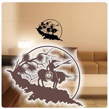 Wandtattoo Indianer Pferd Pferde Wandaufkleber USA Lounge Amerika Küche W214  