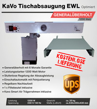 KaVo Tischabsaugung EWL Optimiert 1200 Watt Zahntechnik Labor Goldschmied