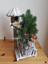 ?Weihnachtsdeko Gesteck Holz künstliche Tanne Welcome Advent Weihnachten?#d7