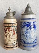 Reinhold Hanke und A. J. Thewalt, 2 Bierkrüge, vor 1900, gemarkt