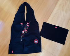 ♛ PUSSY DELUXE Damen Shirt Top Oberteil Bandeau Neckholder schwarz Gr. 2L NEU ♛