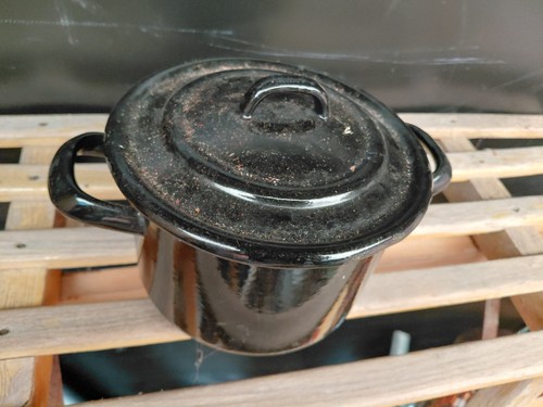 Kochtopf schwarz emaille mit - kochtopf,