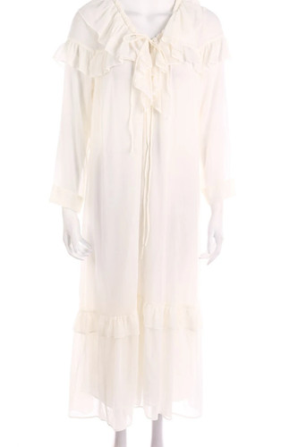 Maxikleid langarm s weiß - s,
