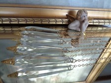 6 Kristall Eiszapfen für Kronleuchter Vintage Pendel Zapfen Shabby Frankreich