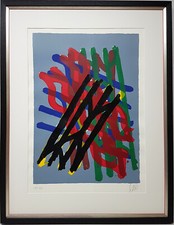MARKUS LÜPERTZ  - Original Grafik - handsigniert - gerahmt 80 x 103 cm