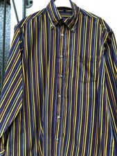 Herrenhemd Crewfield Cord braun/gelb/lila gestreift Gr.M