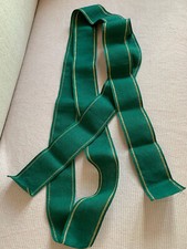 Kreuzstich-Stickband,Leinen,3m Länge,7cm Breite, dunkelgrün,Goldrand