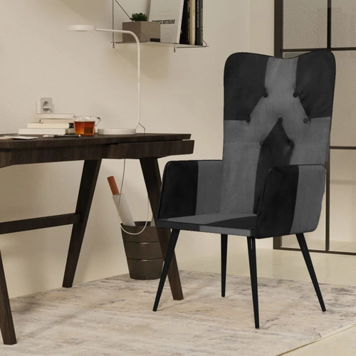 Ohrensessel schwarz und grau - schwarz,