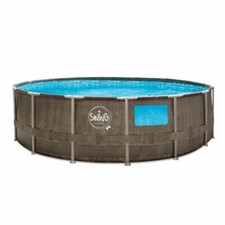 Frame Pool Swimmingpool 457 x 122 cm Rattan Filteranlage Schwimmbecken Quick Up