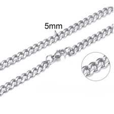 Frauen Männer Halskette Titan Edelstahl in Silber Halsketten Nickelfrei 45-70 cm