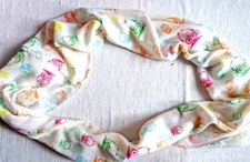 Halstuch weiß bunte Eulen