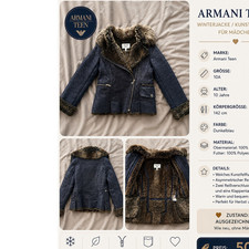 Armani teen kunstfelljacke - teen,