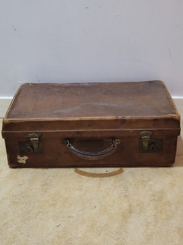 Brauner lederkoffer anfang - brauner,