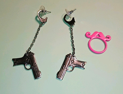 Ohrringe pistole handschellen - ohrringe,