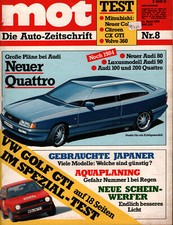 Zeitschrift MOT Auto Journal #8 von 1984 Audi Quattro 100 200 90 VW Golf GTI  