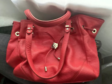 Aigner Tasche Shopper rot Leder Fächer TOP