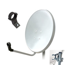 80cm HD SAT Anlage Digital SINGLE LNB 1 Teilnehmer Schüssel Antenne Spiegel 4K G